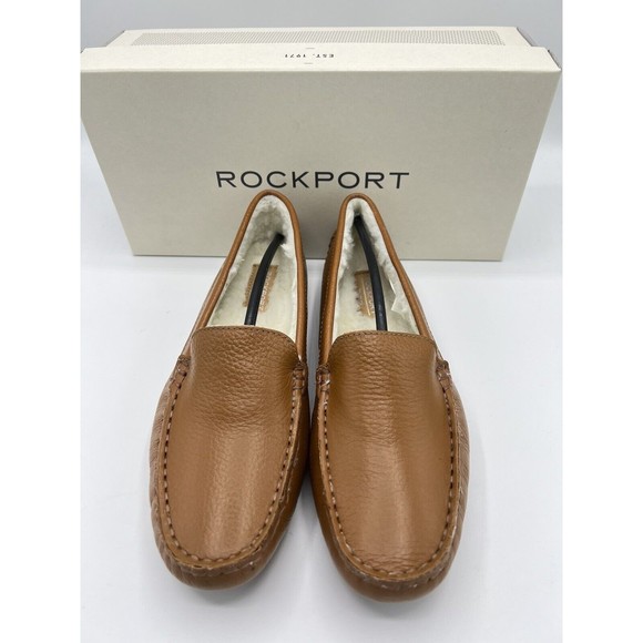 Rockport Bayview Faux Fur Lined Moc Women's Tan Loafers 5 M - Picture 2 of 9